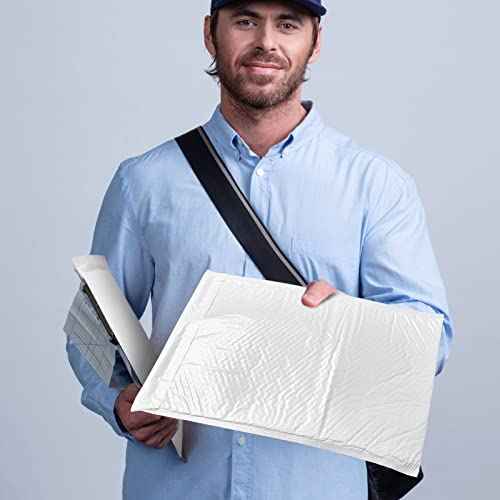 Henoyso 30 Pcs Extra Large Bubble Mailers 14 x 19 Inches Resealable Padded Envelopes Waterproof Shipping Bags Poly Padded Mailers Bulk for Mailing Packaging Small Business(White)