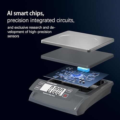 Gray Postal & Kitchen Scale 30kg/1g with Stainless Steel Plate, Battery & Auto Functions