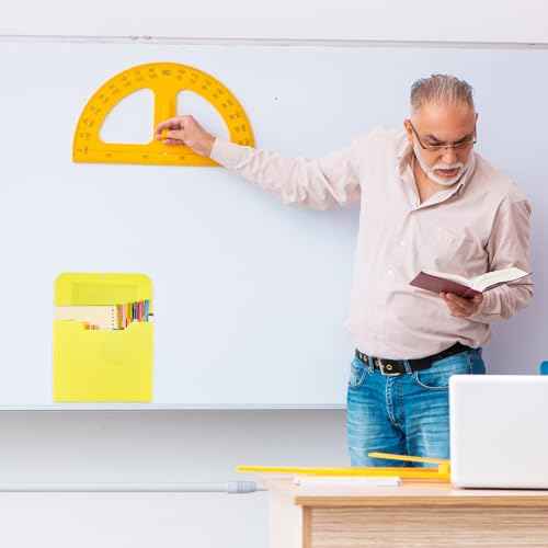 Fuutreo 6 Pcs Magnetic Wall File Organizer Magnetic Wall File Holder Refrigerator Magazine Holder for Mail Letters Paper(Macaron Color,10 x 13 Inch,Vertical)