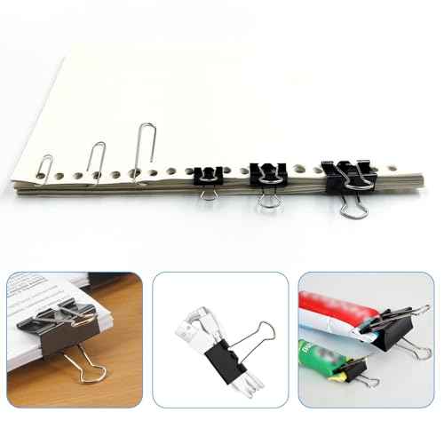 340 PCS Paper Clips and Binder Clips Assorted Sizes, Large Medium Small Silver Paperclips&Black Binder Clip Set for Home&School&Office Document Organizing,Supplies Desk Essentials in Container