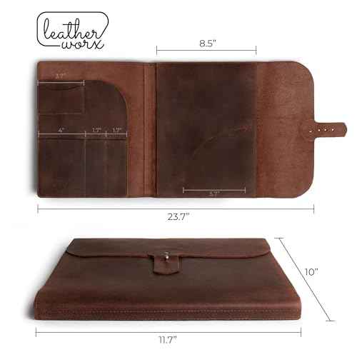 Moleskine Cover (8.5 x 11 in.) Executive Portfolio for Business, Personal Planner for Men & Women, Full Grain Leather, Handmade, Bourbon Brown