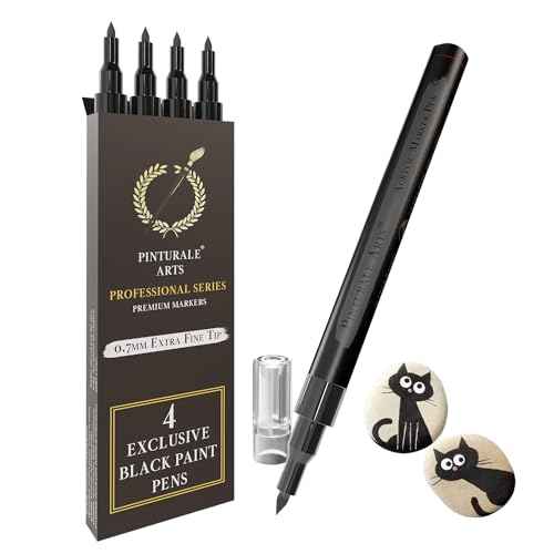 Black Paint Pen Fine Tip | Set 4 Fine Tip Black Paint Pen 0,7mm | Acrylic Marker For Ceramics, Rock Painting, Glass, Wood, Canvas, Metal
