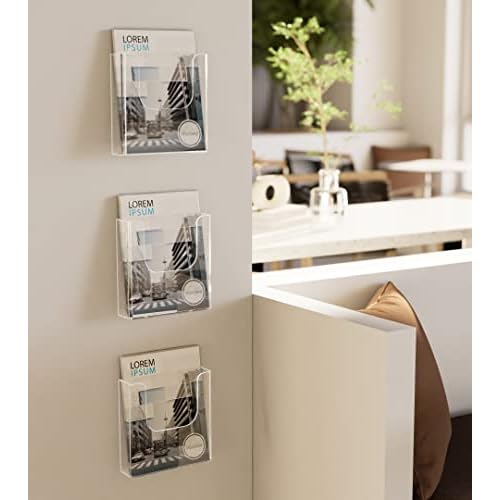 MaxGear Brochure Holder 6x9 inch Acrylic Pamphlet Holder Clear Plastic Flyer Holder Wall Mount for Ofiice, School, Exhibition, 3 Pack