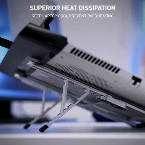 NSMO Laptop Stand ? Adjustable Aluminum Portable Laptop Stand with 5-Level Height Settings, Ergonomic Design, Heat Dissipation, Non-Slip Support, Compact Travel Riser for 11¡±-16¡± Laptops