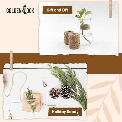 2mm - 164FT Natural Jute Twine Rope String - for Crafts Gardening Plant Accessories Gift Wrapping, Arts Packing Material Christmas Twine Bulk Wedding Decor