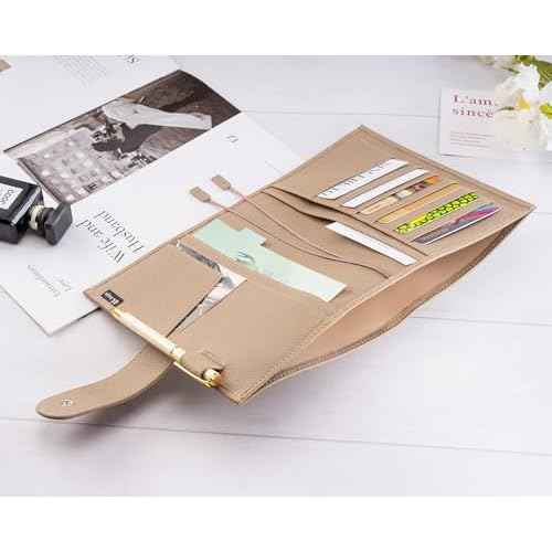 B6 Leather Planner Cover for Stalogy, Midori, Leuchtturm1917, and More - with Pen Loop, Card Slots, Back Pocket, and Bookmarks (Taupe)