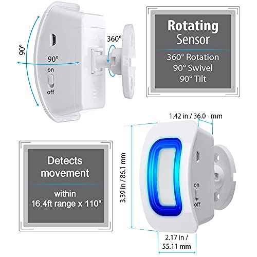EverNary Caregiver Pager Indoor Motion Sensor Alarm Room Bed Alarms and Fall Prevention for Elderly Dementia Patients/Mailbox Alert Device for Home (2 Pager+1 Sensor)