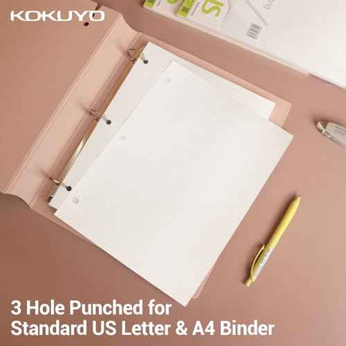 Kokuyo Campus Loose Leaf Paper for 3 Ring Binders, 8-1/4"x11¡±, College Ruled Notebook Paper, 100 Sheets, 70 GSM Japanese Smooth Paper Prevents Ink Bleeding, School Suppliers.Japan Import(WSG-NO-887G1)
