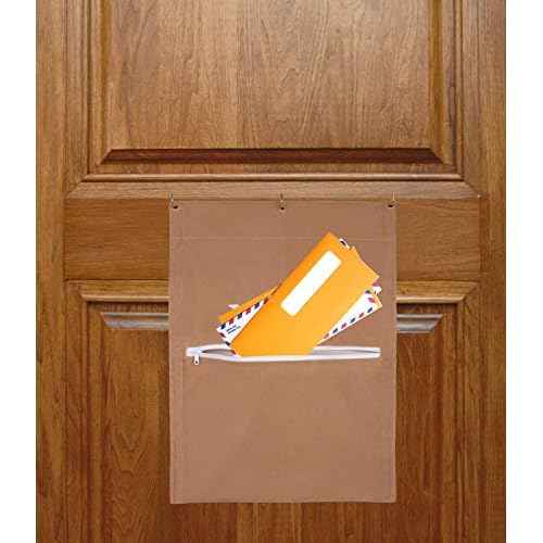 Mail Catcher for Mail Slots Mail Catcher Bag Post Efficient Reduces drafts for Home Office and Garage Doors Basket Letter Cage Door Bag (Tan)