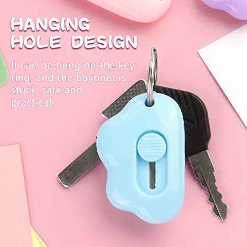 Tamaki Box Cutters Cloud Letter Opener Envelope Slitter, Cloud Shaped Carton Portable Cutter with Key Chain Hole, 4 Pack