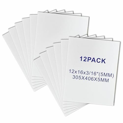 ZJCEASER 12 Pack 12x16 Inch White Foam Boards - 3/16" Thick for Crafts & Presentations