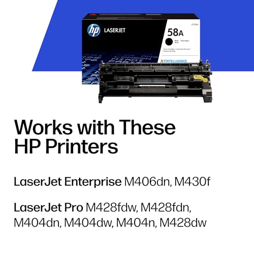 HP 58A (CF258A) Black Original Toner Cartridge - 1 Pack for LaserJet Printers