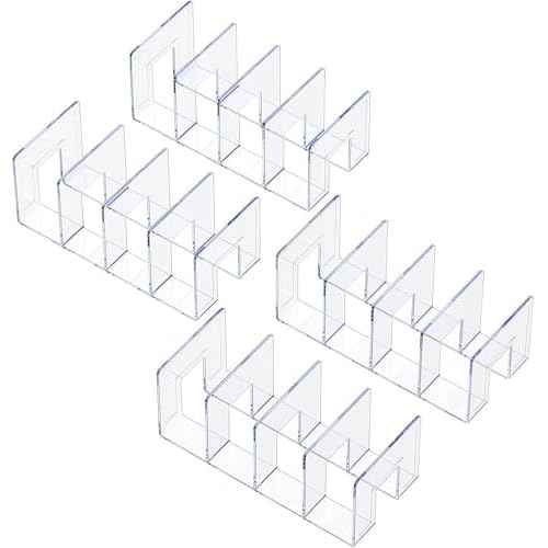 LUGUNU Clear Acrylic Purse Organizer - 4-Section Divider for Handbag Closet Storage - Durable Rack for Purses, Clutches More (Set of 4)
