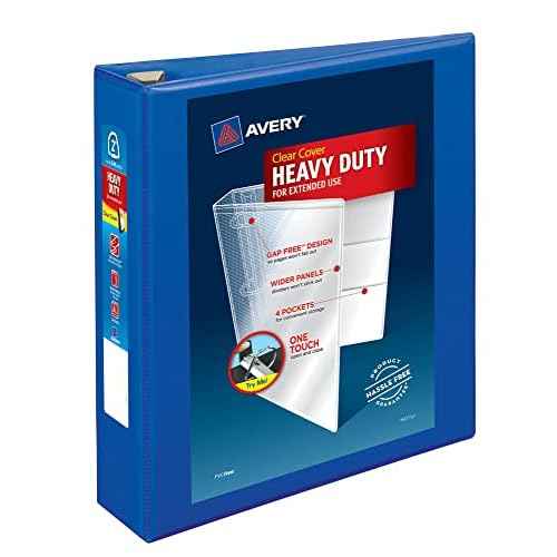 Avery Heavy-Duty View 3 Ring Binder, 2" One Touch EZD Rings, 1 Pacific Blue Binder (79778)