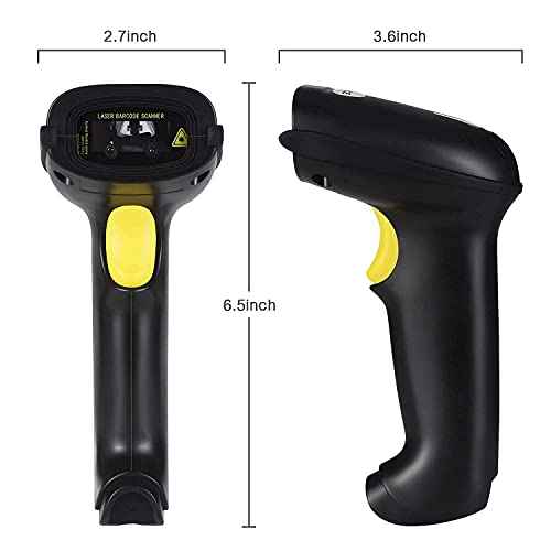WoneNice Hands-Free USB Barcode Scanner with Stand for Retail, POS System, Countertop Checkout, Warehouse, Library - Plug & Play Compatible with PC/Mac/Windows/Linux, Back to School Scanner (Black)