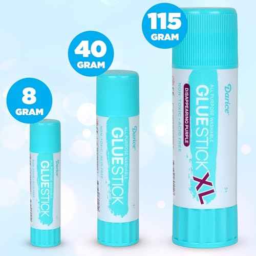 Darice Giant Disappearing Purple Glue Sticks, Large 115-gram Jumbo XL Glue Stick - Dries Clear, Washable, Non-Toxic - Classroom Back to School Supplies - 1 Pack 4.05oz