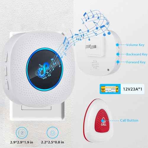 Caregiver Pager, Wireless SOS Call Button for Elderly at Home, Medical Life Alert System for Patients, Disabled, Nurses, 6 Receivers + 6 Buttons