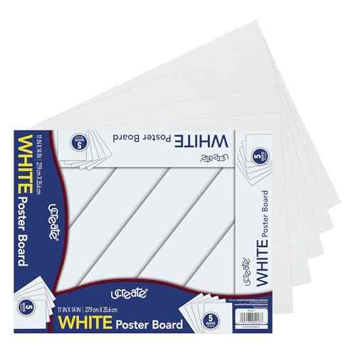 UCreate Poster Board, White, 11" x 14", 5 Sheet Pack