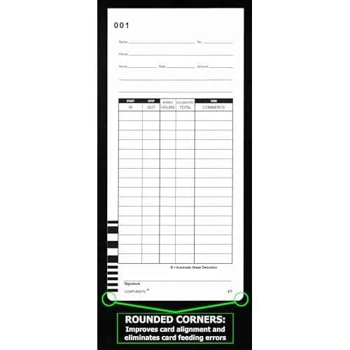 1000 Lathem 7000E 7500E Time Clock Cards, E7 Compatible