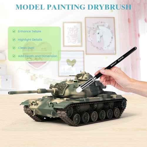 12pcs Miniature Paint Brushes Drybrush Set, Detail Paint Brushes for Acrylics, Watercolor, Figurines Model, Face Painting, Piant by Number Kit for Adults - Triangular Handles (Black)