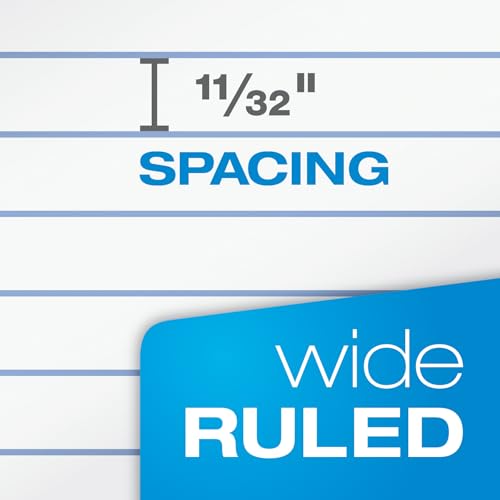 6 Pack Wide Ruled Spiral Notebooks - 8 x 10.5 Inches, Assorted Colors, School Supplies