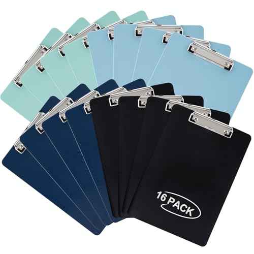 16 Pack Plastic Clipboards with Low Profile Clip, Hanging Clipboards Bulk, Clip Boards 8.5x11 Holds 100 Sheets, A4 Letter Size Clipboard for Teacher, Students, Kids, School & Office