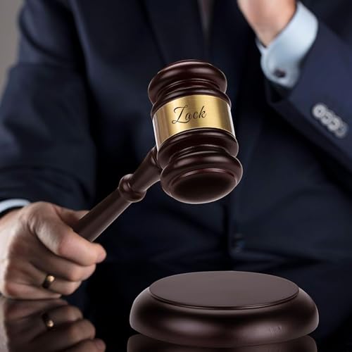 Personalized Wooden Gavel and Sound Block Set - Custom Engraved Judge Lawyer Gift