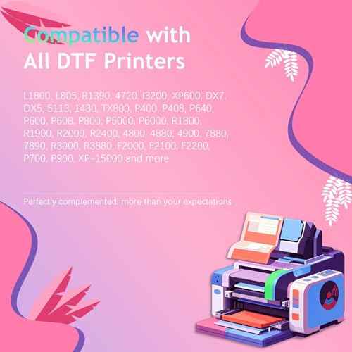 White DTF Ink 1000ML for DTF Printer Printhead L1800 ET-8550 P800 R1390 XP15000 XP600 DX5 i3200, High Fluidity Sediment-Free Premium DTF Transfer Ink for Heat Transfer Film T-Shirt Printing