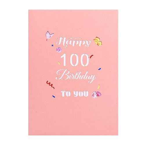 Happy 100th Birthday Card, 100th Birthday Cards for Women, 100th Birthday Gifts for Women, Happy Birthday Card, Pop Up Cards, Pop Up Cards Flowers for Women with Note.