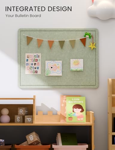 Fluxynara Sage Felt Bulletin Board 23.6x17.1 Inches | Modern, Foldable Organizer