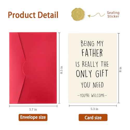 Funny Birthday Card for Dad, Humor Dad Birthday Gifts from Son Daughter Kids, Best Fathers Day Card Gifts