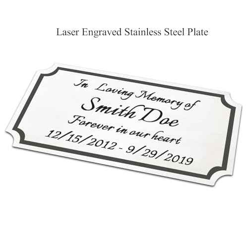2" H x 4" W, Custom Elegant Engraved Plate, Personalized Memorial Plaque, Brushed Stainless Steel or Brass Laser Engraved Name Plates with Adhesive Backing or Screws, Notched Corner (Silver, Gold)