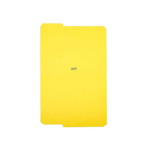 Staples 508903 File Folders W/ Reinforced Tabs Letter 3 Tab Yellow 100/Box