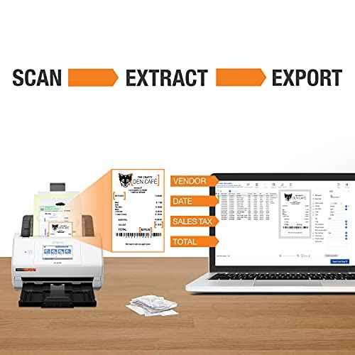 Epson RapidReceipt RR-600W Wireless Desktop Color Duplex Receipt and Document Scanner with Receipt Management Software, Touchscreen and Auto Document Feeder. Full 1-Year Limited Warranty (Renewed)