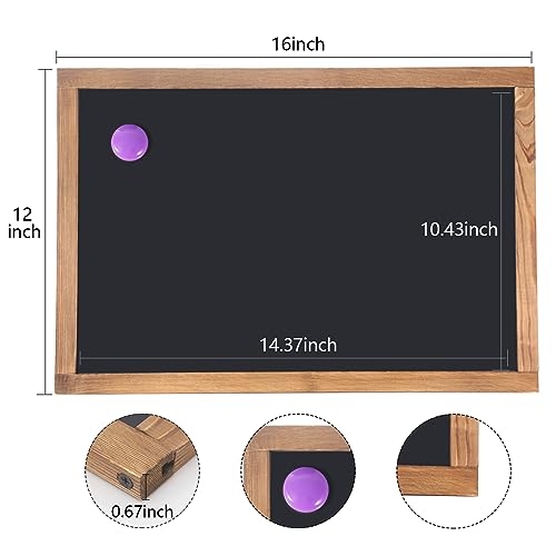 Magnetic Chalkboard 12'' x 16'' Hanging Framed Wall Chalkboard, Wood Frame Board Sign Blackboard for Kids, Home, Office, Restaurant