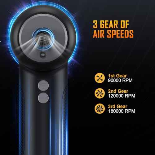 Compressed air Duster, Yomile 2 in 1 180000RPM Cordless Air Duster with Mini Car Vacuum, 9000mAh Battery Dust Blower for Keyboard Cleaner,Rechargeable Air Blower AIC Can for Office Computers