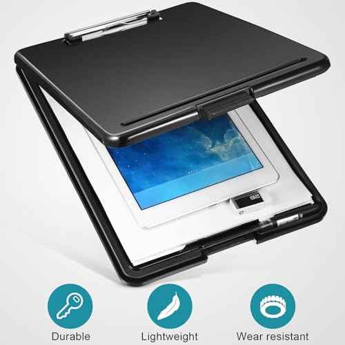 Epakh 7 Pcs Clipboard with Storage Bulks Plastic Storage Foldable Nursing Clipboard with Low Profile Clip for Student Teacher Nurse Employee, 9.5 x 13.5 Inch