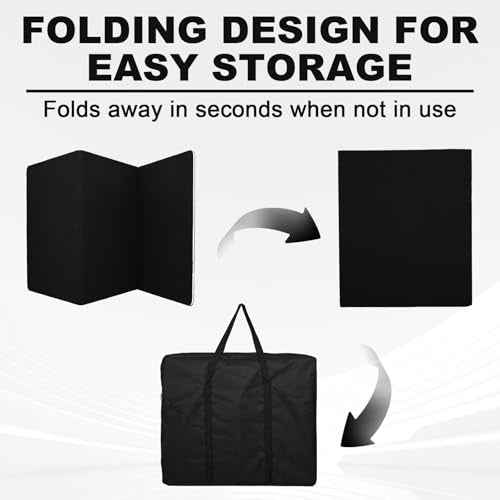 jxgzyy 3 Panel Trade Show Presentation Board Double Sided Tabletop Display Board 59" W x 24" H Trifold Poster Board with Storage Bag Folding Panel Display for School Conference and Exhibitions