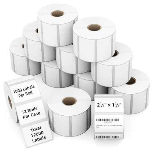 2.25" x 1.25" 3-Proof White Direct Thermal Labels for Zebra ZD410 ZD411 LP2824 ZD421 ZD420 GK420D, 12 Rolls 12000 Pcs 2-1/4x1-1/4 Barcode Return Address Labels Used with Rollo MUNBYN