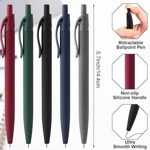 200 Pack Black Pens Bulk Retractable No Bleed Click Black Ink Smooth Writing Ballpoint Pens for School Office Supplies, 1.0mm