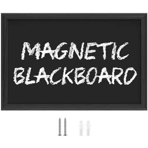 TORASO Magnetic Chalkboard, Black Wood Framed Chalk Board for Wedding, Kitchen, Bar, Restaurant, Menu & Home Decor,Large Chalkboards, 23.6" x 35.4"(BK-6090)