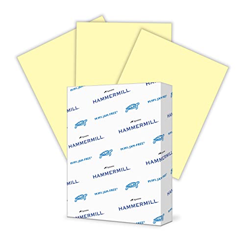 Hammermill Colored Printer Paper Canary 20lb, 8.5 x 11 - 1 Ream (500 Sheets), Made in USA