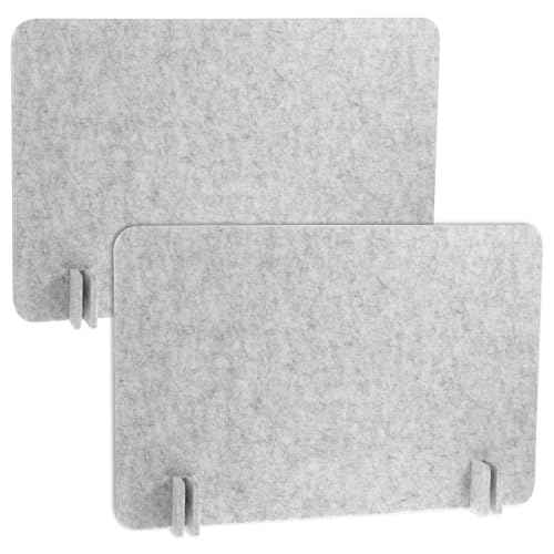 2pcs Acoustic Desk Privacy Panel, 24 x 16" Desk Dividers for Students Desk Partition with Support Feet for Office or Home Use(Silver Gray)