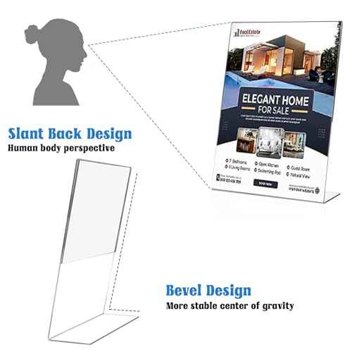 Laerjin 16 Pack Acrylic Sign Holder 8.5 X 11, L Shape Slanted Back Clear Acrylic Frames, Plastic Table Sign Holder for Office, Events, School, Shop, Trade Suppliers