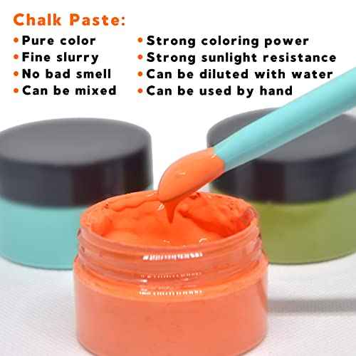 Chalk Paste Chalk Paste for Silk Screen Stencils .Screen Printing Ink £¬Pigment for Wood, T-Shirts, Fabric, Chalkboard DIY Home Decor (12 Bottles)