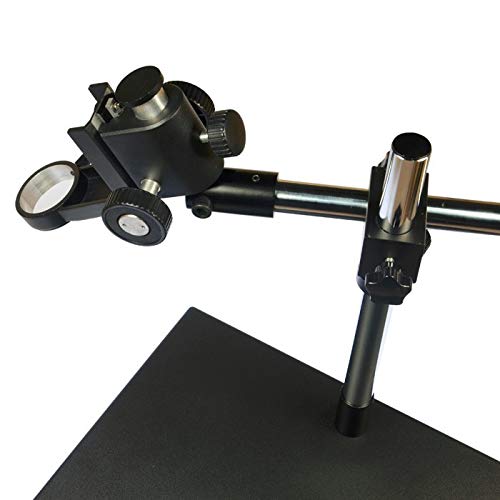 Heavy Duty Microscope Boom Stand with 50mm Lens Holder, Adjustable 3D Movement