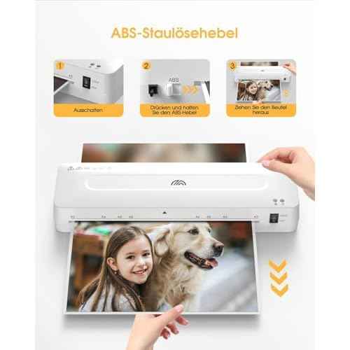 Crenova 13 Inch A3 Laminator Machine,Hot and Cold Settings,with Laminating Sheets Pouches,Paper Trimmer, for Home Office School
