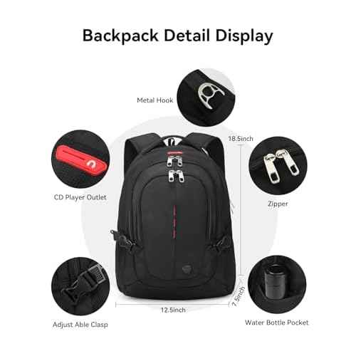 Travel Backpack Large Water Resistant Laptop Bookbag Utility Work Commuter Business Daily Laptop Backpacks carry on Computer Office Laptop Bag Fits 17.3" Laptop, Travel Essentials for Men Women