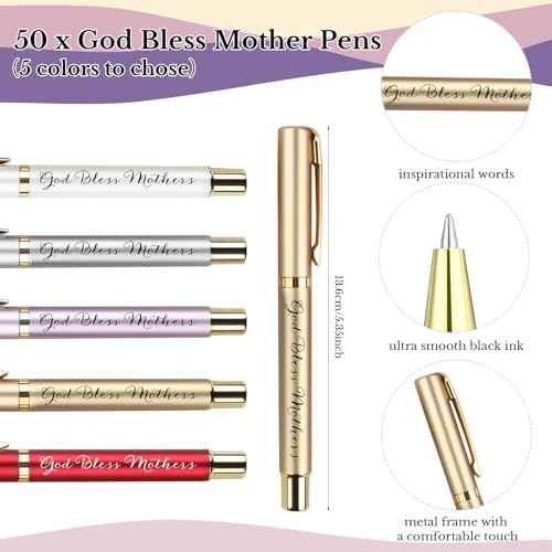 Spakon 50 Sets Mother's Day Church Gifts Bible Verse Notebooks Christian Pens with Organza Bags Religious Mother's Day Gifts for Mom