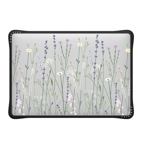 CASETiFY Impact MacBookPro 13" (M1/M2/Intel) Case [Cushioned Impact Corners/Scratch-Resistant/Anti-Slip Grip] - Gigi Garden Florals - Clear Black